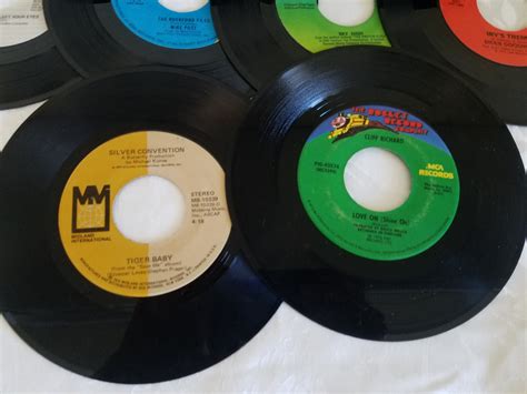 Vintage 1970s Assorted 45 Rpm Vinyl Records Set Of 10 Etsy