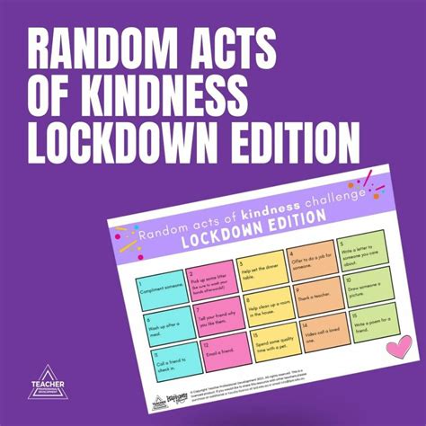 Random Acts Of Kindness Challenge Lockdown Edition Teacher