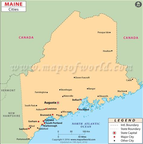 Cities In Maine Map Of Maine Cities