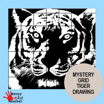 Tiger Mystery Grid Drawing Worksheet For Middle High Grades Tpt