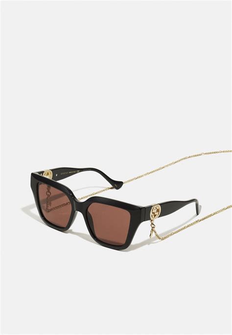 gucci gg cat eye square sunglasses sonnenbrille black brown schwarz zalando de