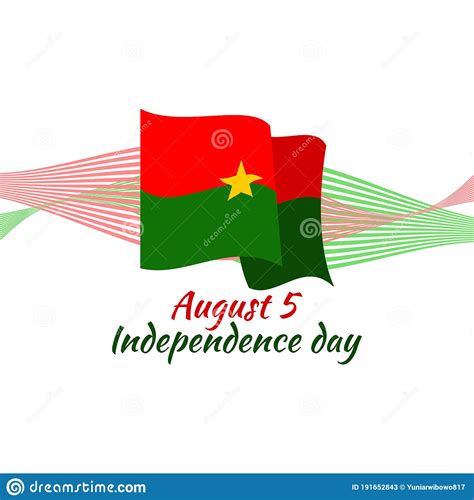 August 5 Happy Burkina Faso Independence Day Stock Vector
