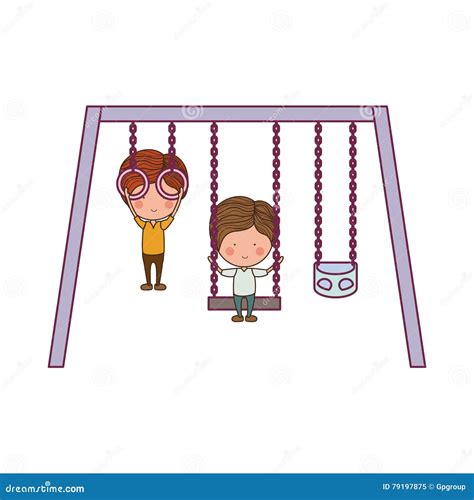 Swings Playground Design Stock Vector Illustration Of Vector