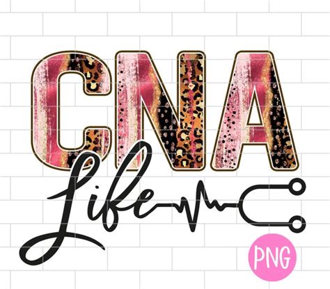 Cna Life Png Certified Nursing Assistant Leopard Glitter Etsy