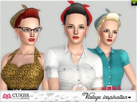 The Sims Resource My Everyday Pinup Hairstyle With Bandana