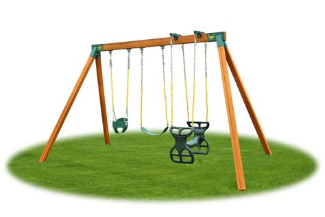classic kids cedar swing set diy kit | Swing set diy, Wooden playground ...