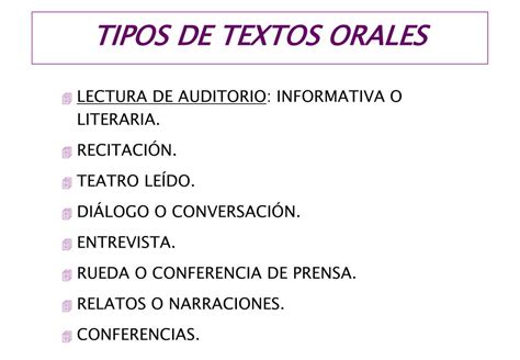 Ppt Tipos De Textos Orales Powerpoint Presentation Free Download