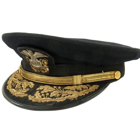 Original Us Wwii Navy Admiral Peaked Visor Cap By Art Caps New York