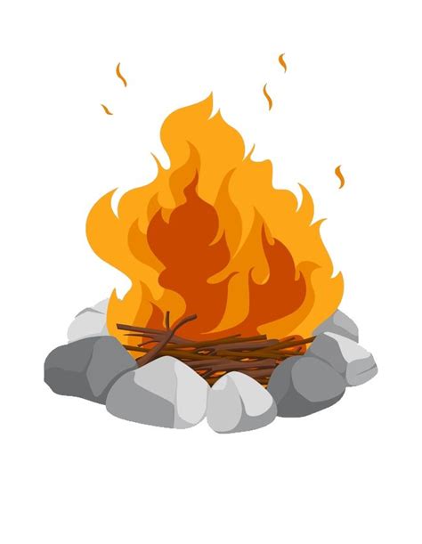 Bonfire Illustration Vector Free Campfire