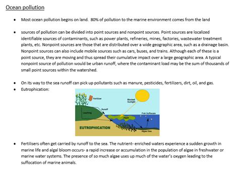 Ocean Pollution Revision Resource For Eduqas A Level Geography