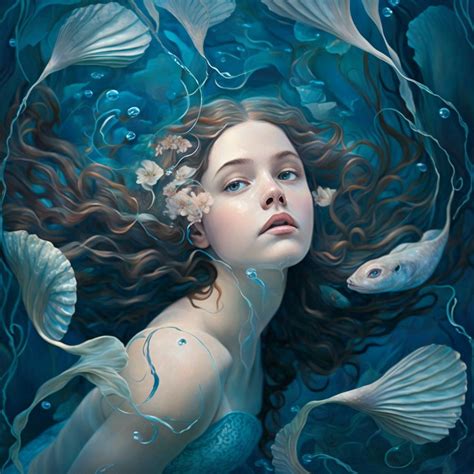 Mermaid Painting Painting Of Girl Mermaid Artwork Underwater