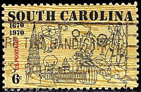 Usa South Carolina Issue Symbols Of South Carolina 300th Anniv Of