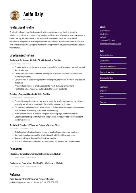 Academic Cv Examples And Writing Tips 2024 Free Guide · Cvappie