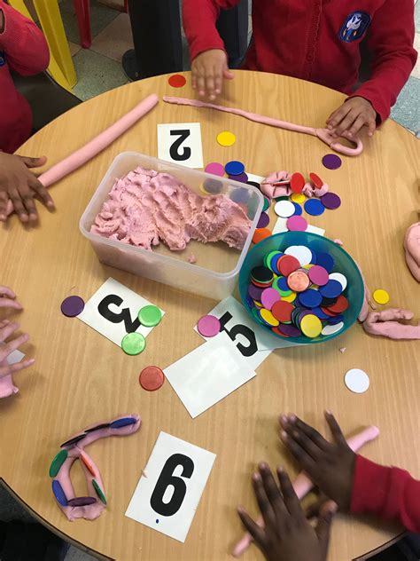 Counting With Number Recognition Using Counters And Playdough Number