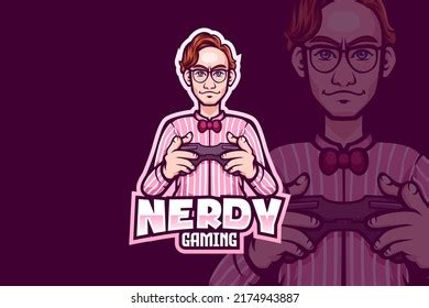 Nerdy Gaming Mascot Logo Design Shutterstock