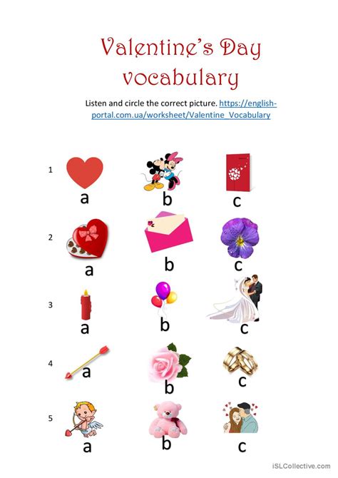 Valentines Day Vocabulary Practice English Esl Worksheets Pdf And Doc