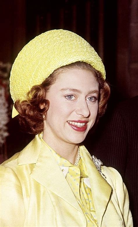 Princess Margaret in a yellow coat and hat in Coventry in 1961 ...