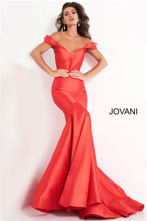 Jovani 02359 Red Sweetheart Neckline Mermaid Prom Gown