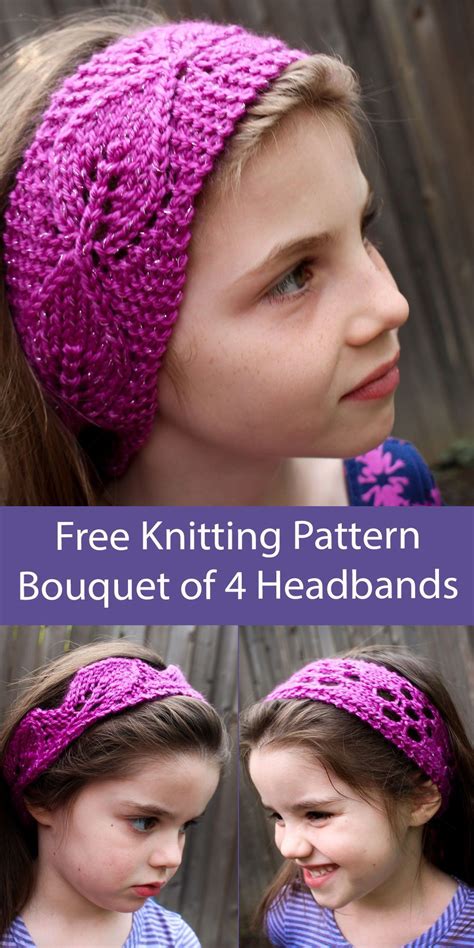 Free Knitting Pattern For 4 Botanical Themed Lace Headbands Including 3