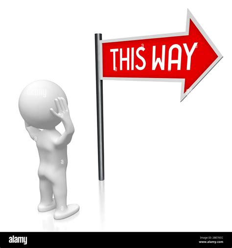 3d Illustration 3d Rendering This Way Signpost Stock Photo Alamy