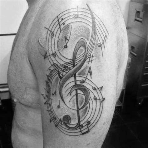 Almost impossible to hide, guys need to be extremely committed to their hand tattoo designs. 50 Music Staff Tattoo Designs For Men - Musical Pitch Ink Ideas