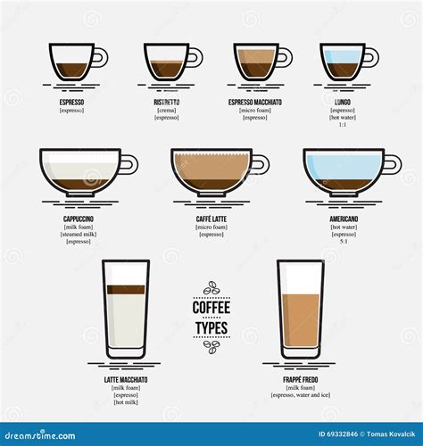 Infographic Of Coffee Types Stock Vector Illustration Of Label