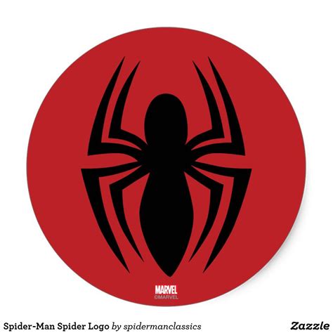 Spider Man Spider Logo Classic Round Sticker Spiderman