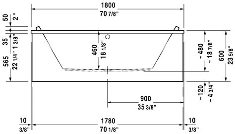 But if you are remodeling, be certain to note the toilet dimensions in your project so you have adequate space. Starck Tubs/Shower trays Bathtub #700338 | Duravit