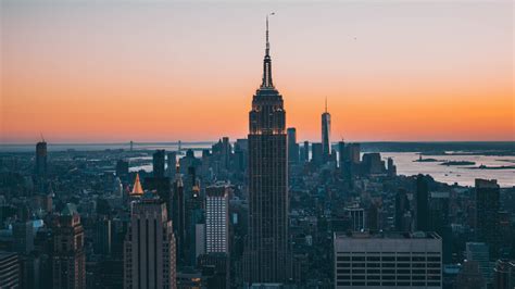 Download 1280x720 wallpaper empire state building, buildings, sunset