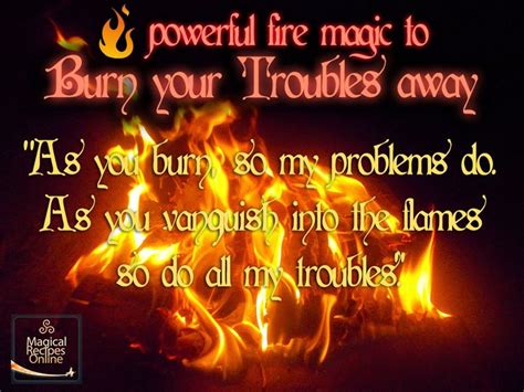 Fire Magic Spell Burn Your Troubles Away Potions Recipes Witch Potion Magic Spells