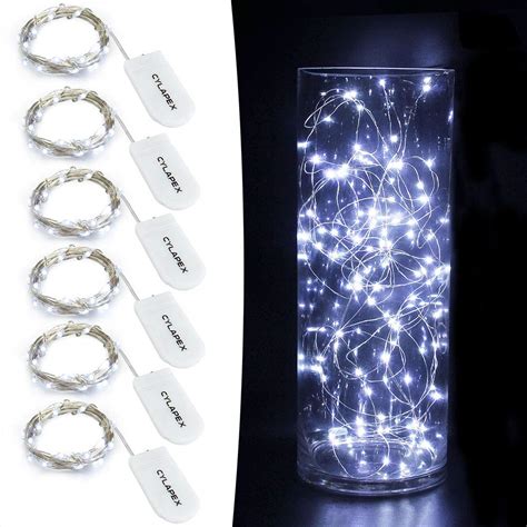 Buy Cylapex 6 Pack Cool White Fairy String Lights Battery Operated