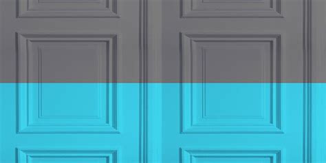 Two Doors With Blue And Grey Paint On Them
