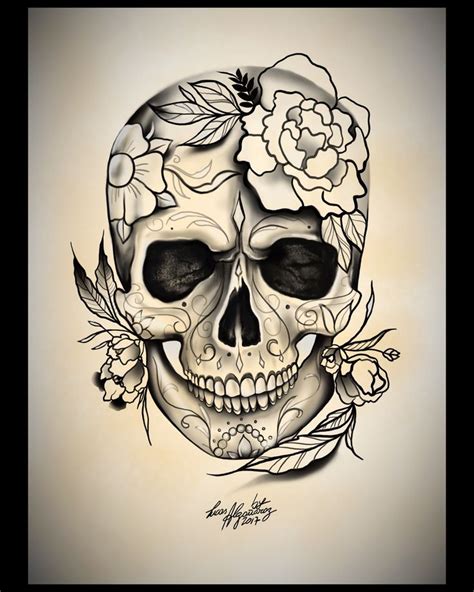 Pin By Lucas Algañaraz On Dibujos Pinturas Skull Girl Tattoo Sugar