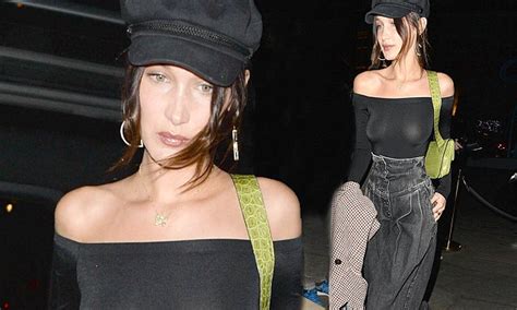 braless bella hadid makes a statement in see through top daily mail online