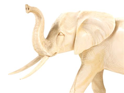 Lot Antique Hand Carved Ivory Elephant