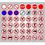 Set Traffic Signs Prohibition Warning Red Circle Symbol Sign 2369369 