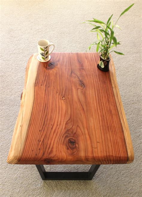 Handmade Live Edge Wood Coffee Tables Redwood Featured With Steel