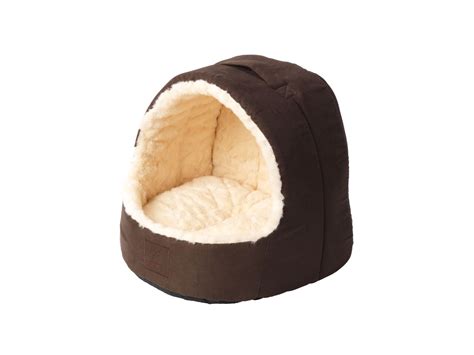 Cream Faux Fur And Suede Hooded Cat Bed By House Of Paws Chelsea Cats