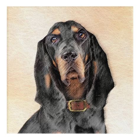 Black And Tan Coonhound Painting Original Dog Art Uk