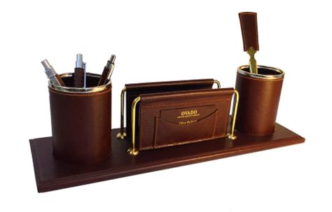 Brown Leather Desk Accessory Leather Desk Accessories