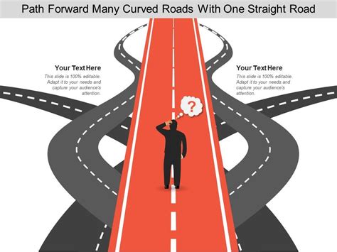 Path Forward Many Curved Roads With One Straight Road Powerpoint
