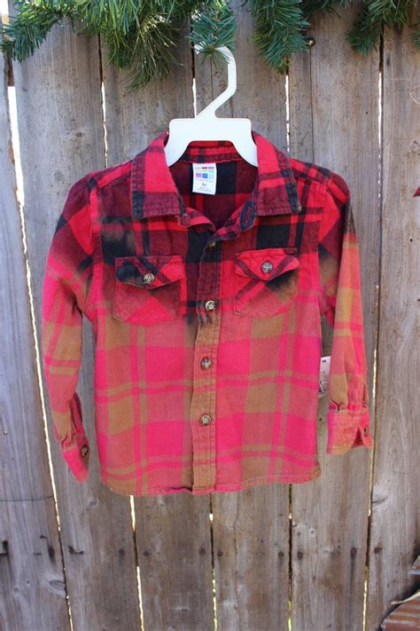 Kids 4t Distressed Flannel Shirt Bleached Flannel Red Flannel Shirt