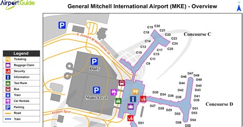 Milwaukee Airport Terminal Map Tourist Map Of English