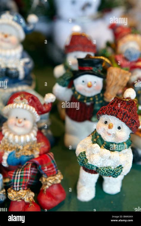 Snowman Father Christmas Ornaments Stock Photo Alamy