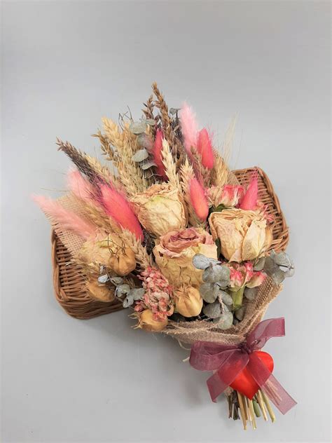 Rustic Bouquet Dried Rustic Floral Arrangement Dried Flowers And