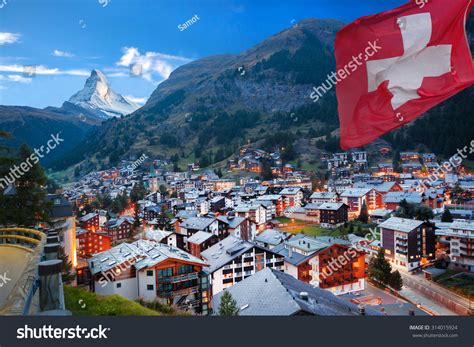 Zermatt Village Peak Matterhorn Swiss Alps Stock Photo 314015924