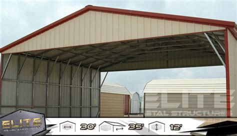 30wx35lx12h All Vertical Triple Wide Carport Elite Metal Structures