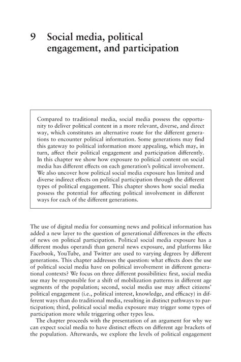 Pdf Social Media Political Engagement And Participation
