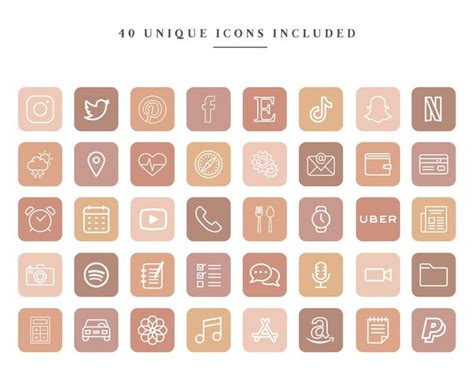 New features available with ios 14. 240 iOS 14 App Icons Pack - 40 Apps in 6 Colors, Aesthetic ...