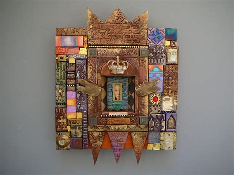 Laurie Mika Crowned Muse Mosaic Art Mixed Media Mosaic Artwork